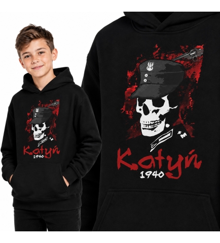 BLUZA DZIECIĘCA Z KAPTUREM PATRIOTYCZNA  KATYŃ
